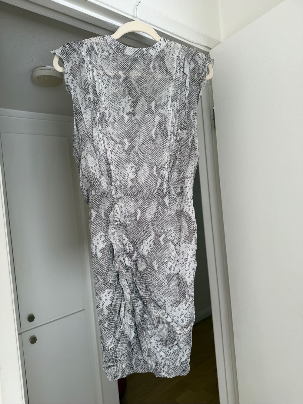 NWT All Saints Gray Snake-Print Mini Dress